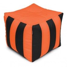 Пуф Кубик Смугастий Оксфорд 40х40 Студія Комфорту Помаранчевий + Чорний