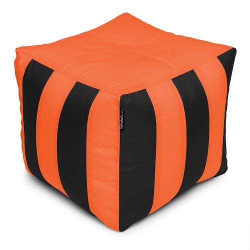 Пуф Кубик Смугастий Оксфорд 40х40 Студія Комфорту Помаранчевий + Чорний Пуф Кубик Смугастий Оксфорд 40х40 Студія Комфорту Помаранчевий + Чорний
