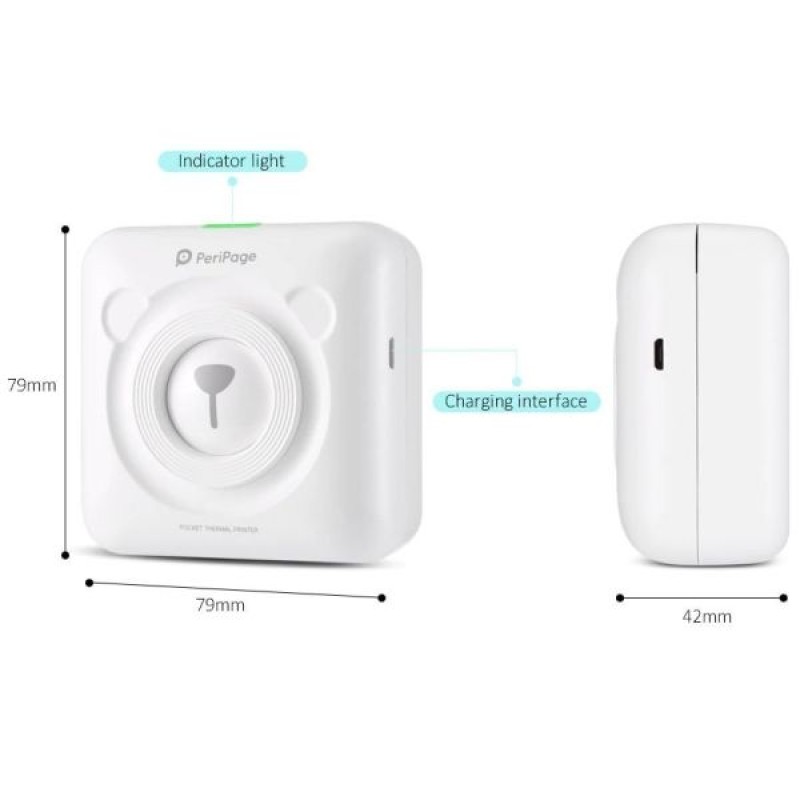 Мобільний принтер для телефону PeriPage A6 Білий (100334)