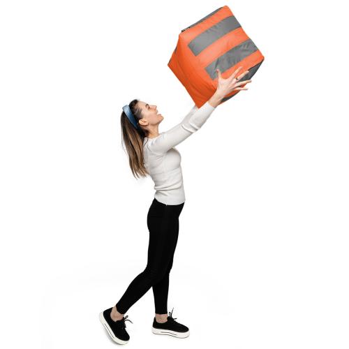 Пуф Кубик Смугастий Оксфорд 40х40 Студія Комфорту Помаранчевий + Сірий Пуф Кубик Смугастий Оксфорд 40х40 Студія Комфорту Помаранчевий + Сірий