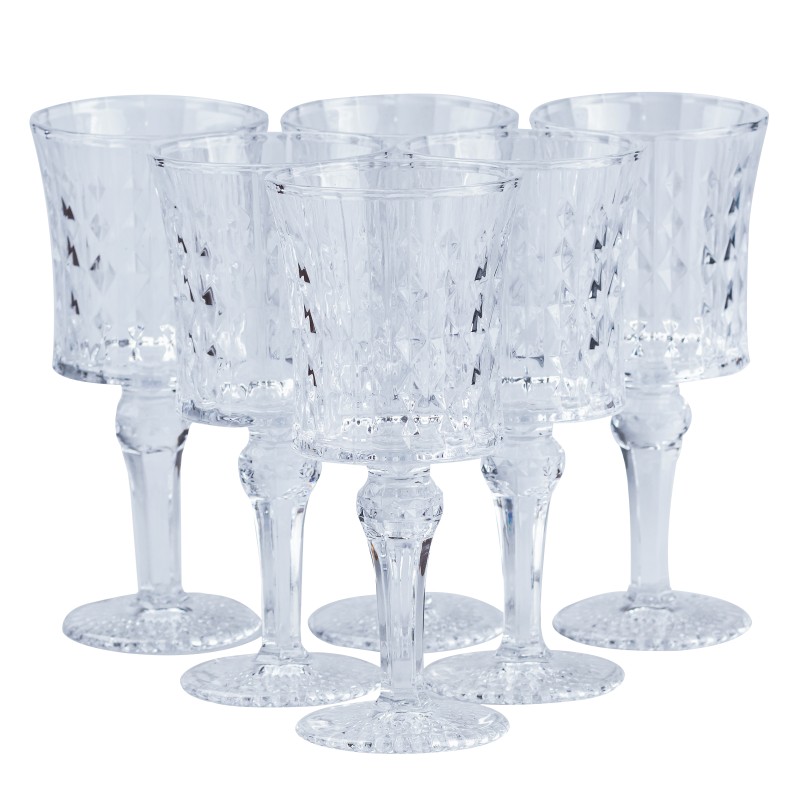 Набір бокалів для вина 6 штук під кришталь TS Kitchen 200 мл прозорий (HP4158)