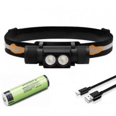 Налобний ліхтар Boruit H02B Тype-C 3400 мАг Чорний (2618257290)