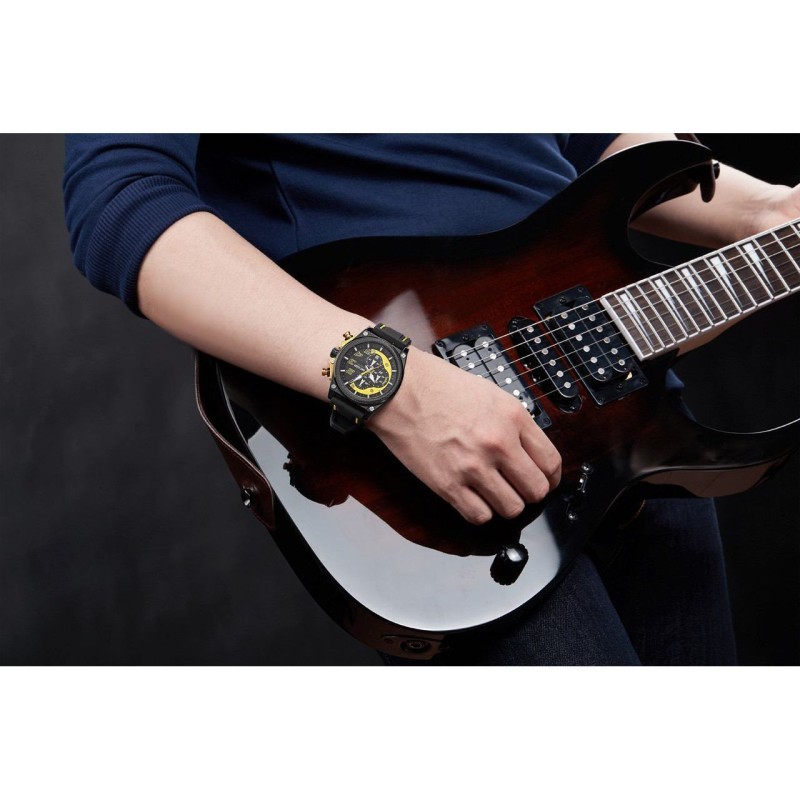 Годинник Megir Black Yellow Black MG2051 (MN2051G-BK-1-N13)