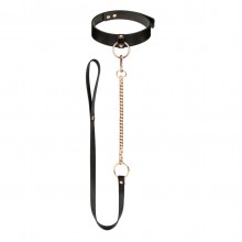 Нашийник з повідцем Rosy Gold - Collar with Leash - Black