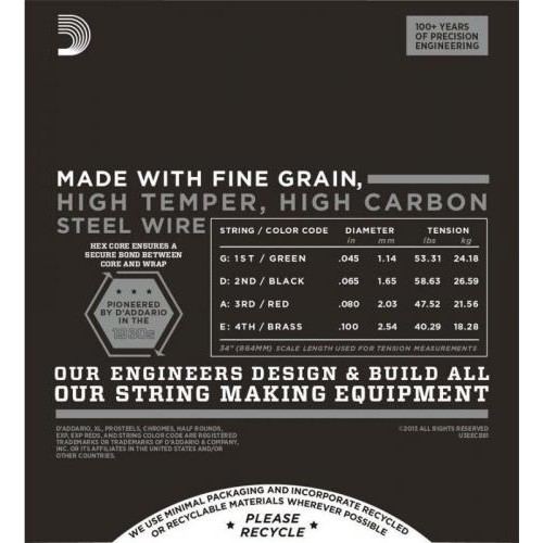 Струни для бас-гітари D'Addario ECB81 Chromes Flatwound Regular Light Bass Strings 45/100 Струни для бас-гітари D'Addario ECB81 Chromes Flatwound Regular Light Bass Strings 45/100