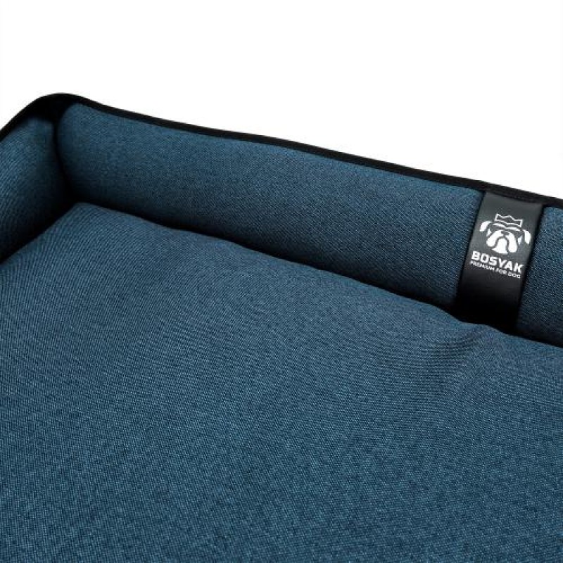 Лежак ліжко для собак всіх порід EGO Bosyak Рогожка 2XL 115x95 Синій (спальне місце для великих собак)