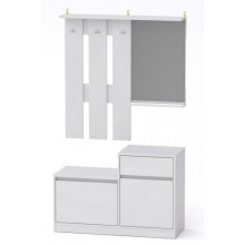 Передпокій із дзеркалом Компанит Влада 100,2х38х168,3 см Альба білий