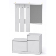 Передпокій із дзеркалом Компанит Влада 100,2х38х168,3 см Альба білий