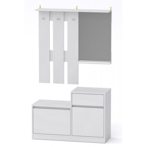 Передпокій із дзеркалом Компанит Влада 100,2х38х168,3 см Альба білий Передпокій із дзеркалом Компанит Влада 100,2х38х168,3 см Альба білий