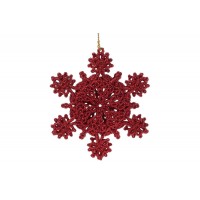 Ялинкова прикраса BonaDi Сніжинка 11 см Червоний (788-481)