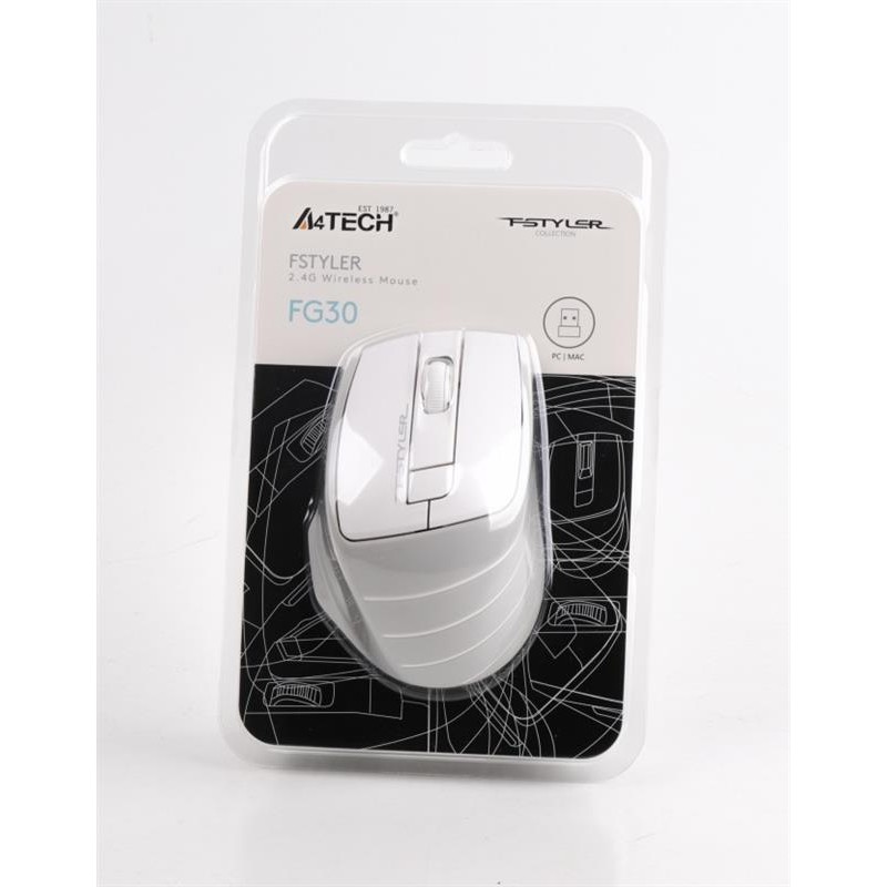 Миша бездротова A4Tech FG30 Grey/White USB