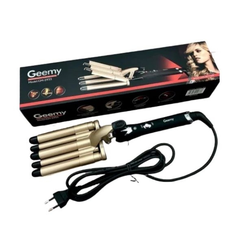 Потрійна плойка для волосся з керамічними покриттями для створення ефекту хвилі Gemei -2933