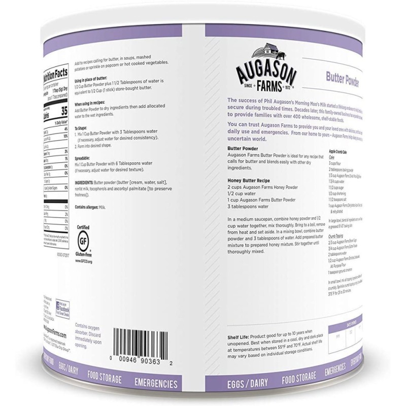 Вершкове масло з великим терміном придатності 10 років Augason Farms, сублімоване, 204 порції