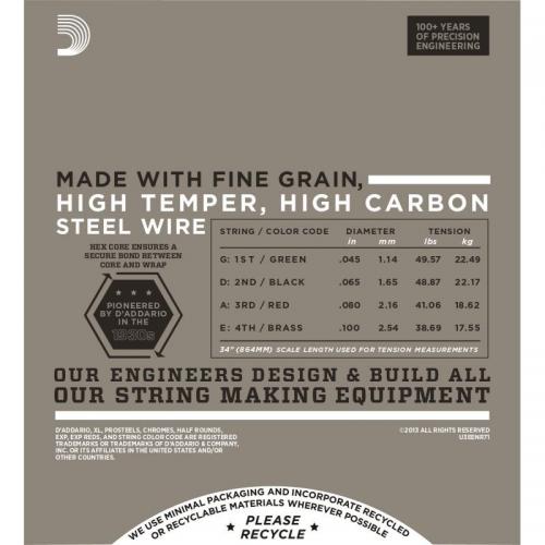 Струни для бас-гітари D'Addario ENR71 Nickel Half Rounds Wound Regular Light Bass Strings 45/100 Струни для бас-гітари D'Addario ENR71 Nickel Half Rounds Wound Regular Light Bass Strings 45/100