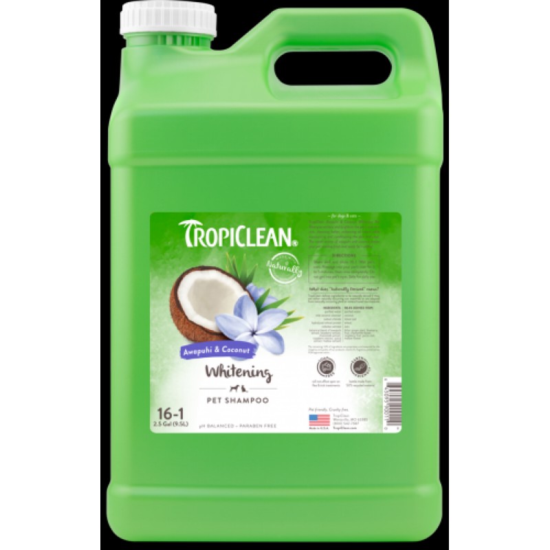 Шампунь Tropiclean Имбирь Кокос для белой шерсти для собак и кошек 9,5 л 900110