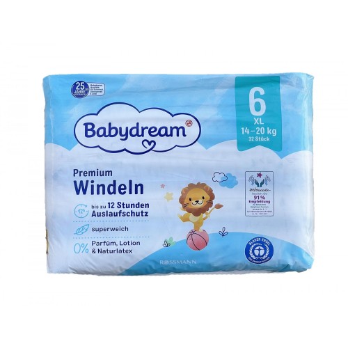 Дитячі одноразові підгузники Babydream 6 XL 14-20 кг 32 шт в інтернет супермаркеті PbayMarket!