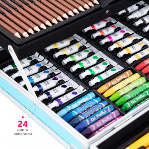 Набір для малювання та творчості No Brand ART set Єдиноріг дитячий в алюмінієвій валізі 145 предметів для юного художника Блакитний Набір для малювання та творчості No Brand ART set Єдиноріг дитячий в алюмінієвій валізі 145 предметів для юного художника Блакитний