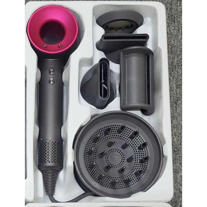 Фен стайлер для волосся Kemei 5 в 1 Supersonic Premium Magic Hair 1600 Вт 5 насадок Рожевий (HD07P)