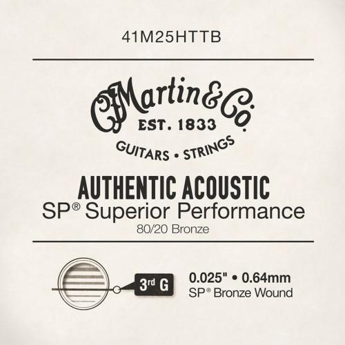 Струна Martin 41M25HTTB Authentic Acoustic 80/20 Bronze String .025 Струна Martin 41M25HTTB Authentic Acoustic 80/20 Bronze String .025