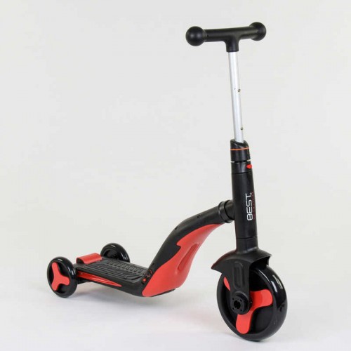 Самокат дитячий 3в1 Best Scooter з PU колесами (світло+музика) - Red (80454)