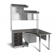 Стіл комп'ютерний Тиса Мебель СК-13 Алюміній Венге 2060x1400x1500 мм