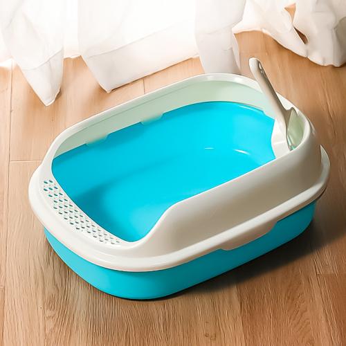 Туалет для кішок з лопаткою Taotaopets 226611 Blue 40х29х13.5 см Туалет для кішок з лопаткою Taotaopets 226611 Blue 40х29х13.5 см