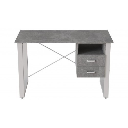 Письмовий стіл із ящиками Ferrum-decor Оскар 750x1200x700 метал Білий ДСП Бетон 16 мм (OSK0056) в інтернет супермаркеті PbayMarket!