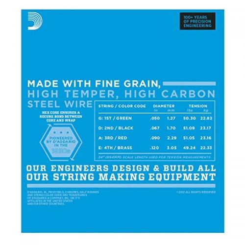 Струни для бас-гітари D'Addario EXL160BT Nickel Wound Balanced Tension Medium Electric Bass Strings Long Scale 50/120 Струни для бас-гітари D'Addario EXL160BT Nickel Wound Balanced Tension Medium Electric Bass Strings Long Scale 50/120