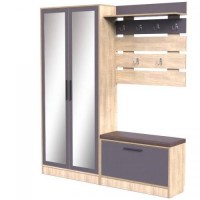 Прихожа Тиса Мебель Прихожа-103 Сонома Графіт 205x35x180 см Прихожа Тиса Мебель Прихожа-103 Сонома Графіт 205x35x180 см