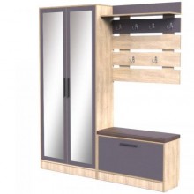 Прихожа Тиса Мебель Прихожа-103 Сонома Графіт 205x35x180 см