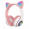 Повнорозмірні навушники бездротові Cat Headset M23 Bluetooth з RGB підсвічуванням та котячими вушками Pink в інтернет супермаркеті PbayMarket!