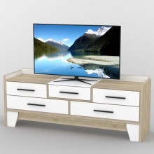 Тумба під телевізор Тиса Мебель ТВ-396 Дуб сонома Білий 68x44x174 см