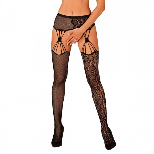 Еротичні колготки-бодістокінг Obsessive Garter stockings S821 S/M/L, імітація панчіх і пояса для пан в інтернет супермаркеті PbayMarket!