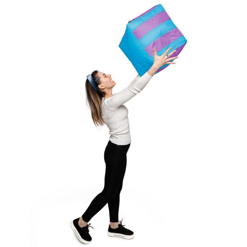 Пуф Кубик Смугастий Оксфорд 40х40 Студія Комфорту Блакитний + Фіолетовий Пуф Кубик Смугастий Оксфорд 40х40 Студія Комфорту Блакитний + Фіолетовий