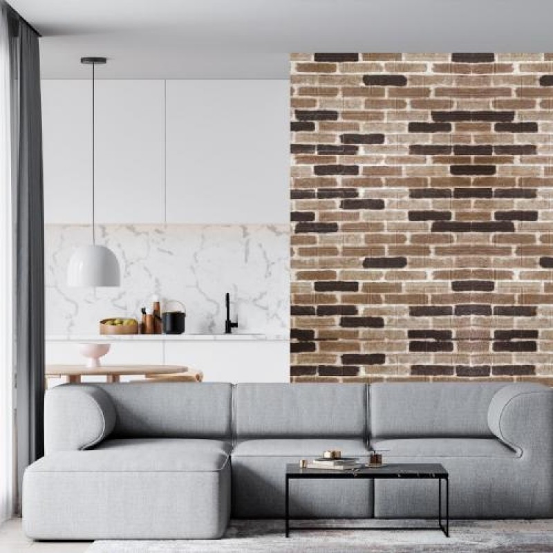 Самоклеюча 3D панель Sticker Wall під графітову цеглу катеринослав 700х770х3мм