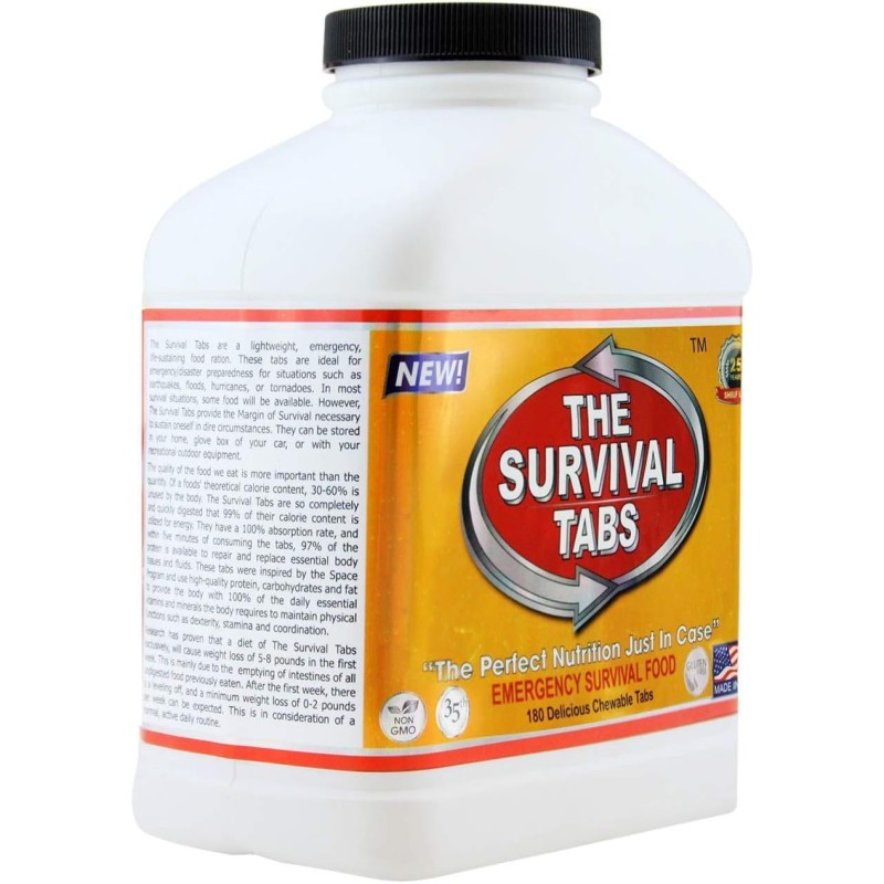 Їжа в таблетках (пігулки їжі) аварійний запас харчування на 15 днів 180 штук Survival Tabs, шоколадні