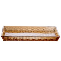 Блюдо для закусок YIWU Lirmartur diamond 27.5x13.5x2.5 см Коричневий (HP-YH-55)