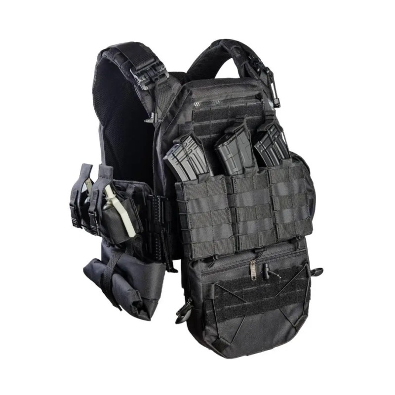 Комплект плитоноски з підсумками та напашником без плит No Brand 25 х 30 см Чорний (2019384333)