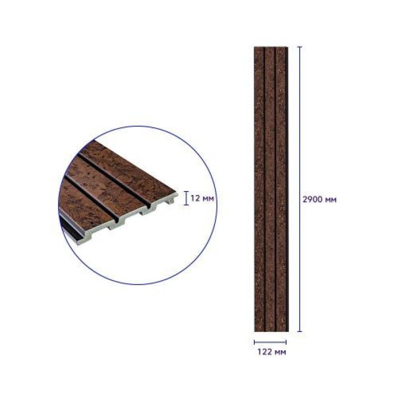 Декоративна PS рейка Sticker Wall 122*2900*12мм (D) SW-00001737