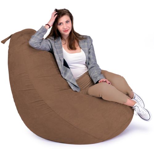 Крісло Мішок Груша Замша 150х100 Студія Комфорту Великий коричневий Крісло Мішок Груша Замша 150х100 Студія Комфорту Великий коричневий