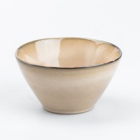 Тарілка керамічна глибока TS Kitchen 500 мл в стилі ретро бежевий (HP23382)