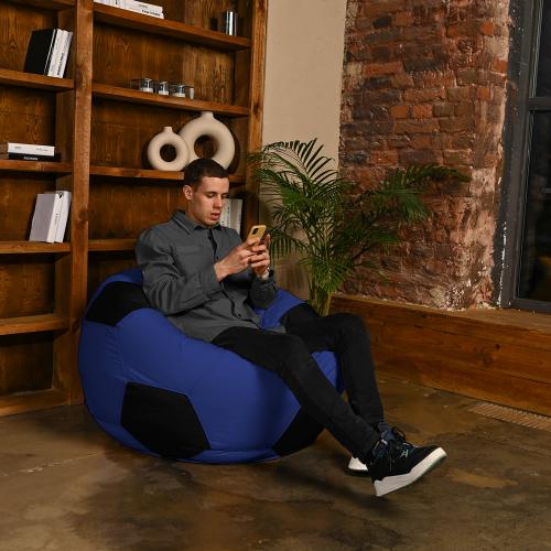 Крісло мішок М'яч Оксфорд 120см Студія Комфорту Великий Синій + Чорний Крісло мішок М'яч Оксфорд 120см Студія Комфорту Великий Синій + Чорний