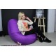Безкаркасне крісло мішок груша Овал Coolki XXL 90x130 Фіолетовий (Оксфорд 600D PU)