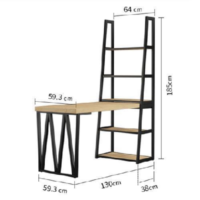Офісний стіл в стилі Loft NS-1332 1880x1300x593 мм Черный