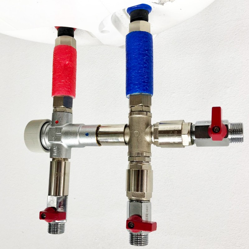 Змішувач-термостат для бойлера водонагрівача Kvant Labaratory 8.1T SOLO MIX з рециркуляцією (без насоса) 1/2