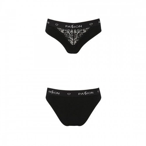 Трусики з широкою гумкою і мереживом Passion PS001 PANTIES black, size L в інтернет супермаркеті PbayMarket!