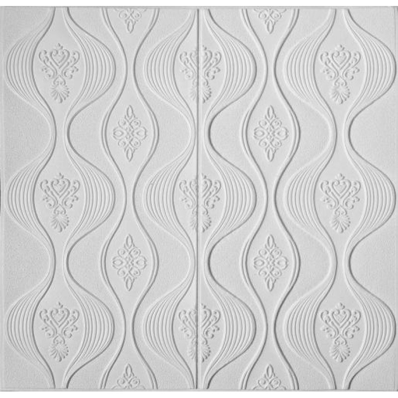 Самоклеюча декоративна 3D панель Loft-Expert дизайн білий 700x700x5 мм