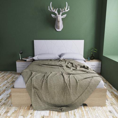 Ліжко Art In Head 1.6 Loretto з дерев'яним вкладом 1670x1100x2044 Дуб сонома + Білий супермат (107070601) Ліжко Art In Head 1.6 Loretto з дерев'яним вкладом 1670x1100x2044 Дуб сонома + Білий супермат (107070601)