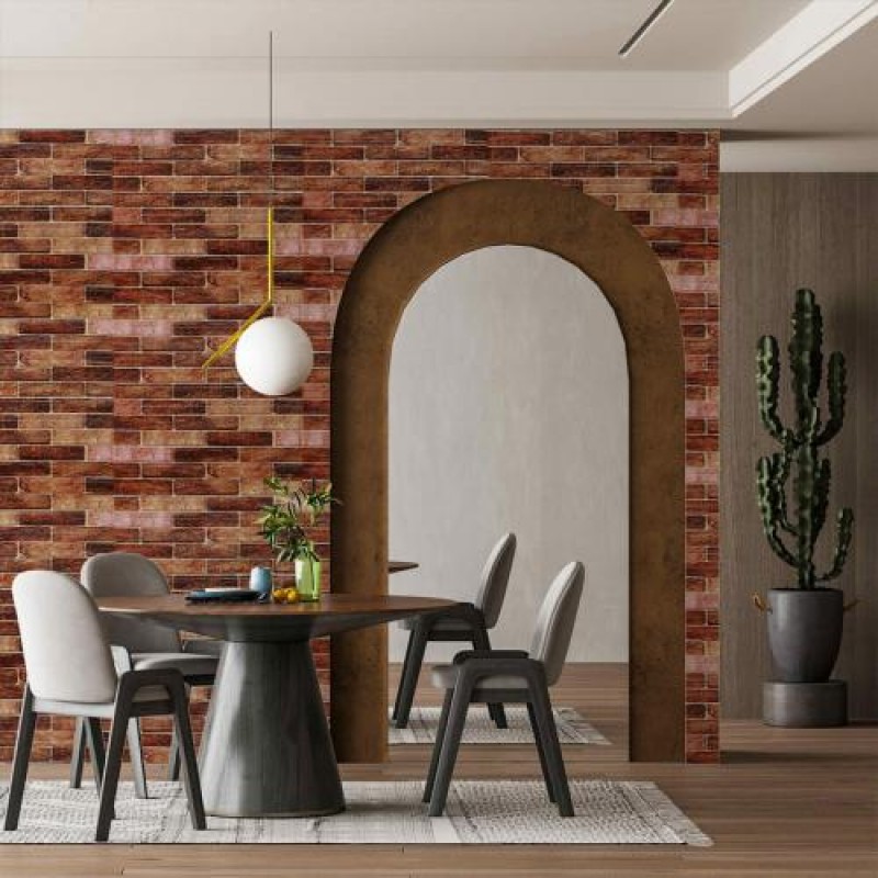 Самоклеюча 3D панель під коричневу цеглу катеринослав Sticker Wall 3080х700х3мм