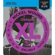 Струни для електрогітари D'Addario EXL120-7 Super Light Electric Guitar 7 Strings 9/54